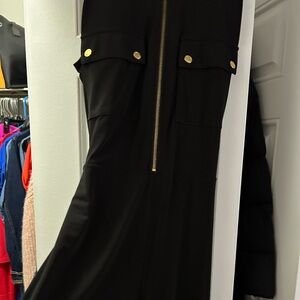 Michael Kors Black Gold Trim Jumpsuit SZ Medium